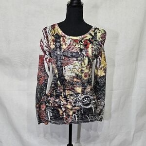 Witness Y2K Graphic Long Sleeve T-Shirt 50% Cotton 50% Polyester Size XL